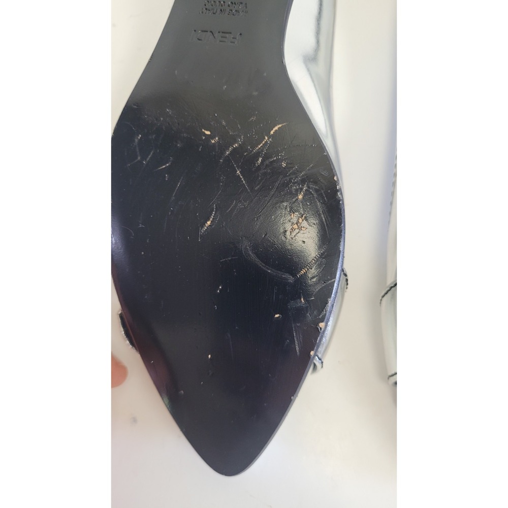 Fendi Silver Flats with Buckle Detail - Picture 12 of 16